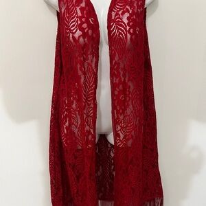 Elegant Red Lace Cardigan